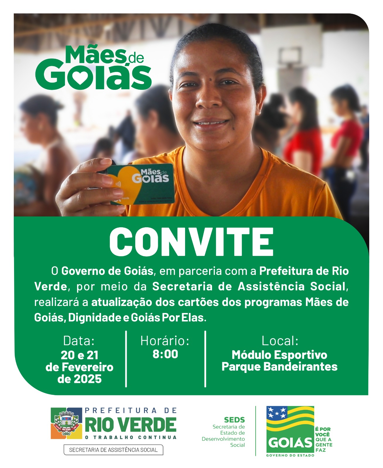 Atualização dos cartões do programa Mães de Goiás